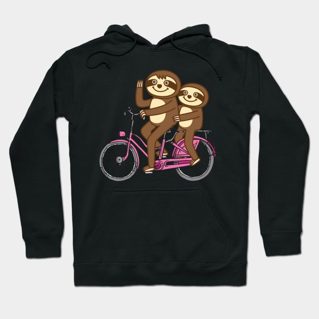 Sloths and bicycle Hoodie by Plushism